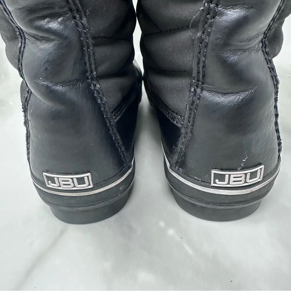 JBU Jambu Lorna Mid-calf Winter Snow Rain Lace Up Duck Boots Black Womens 8.5